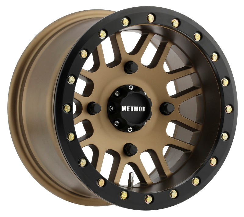 Method Wheels MR40641046955B Method MR406 UTV Beadlock 14x10 5+5/-2mm Offset 4x156 132mm CB Method Bronze w/Matte Blk Ring Wheel