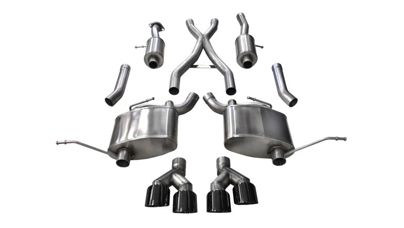 Corsa Performance COR14992BLK Exhaust Cat-Back - 2.5in Dual Rear Exit