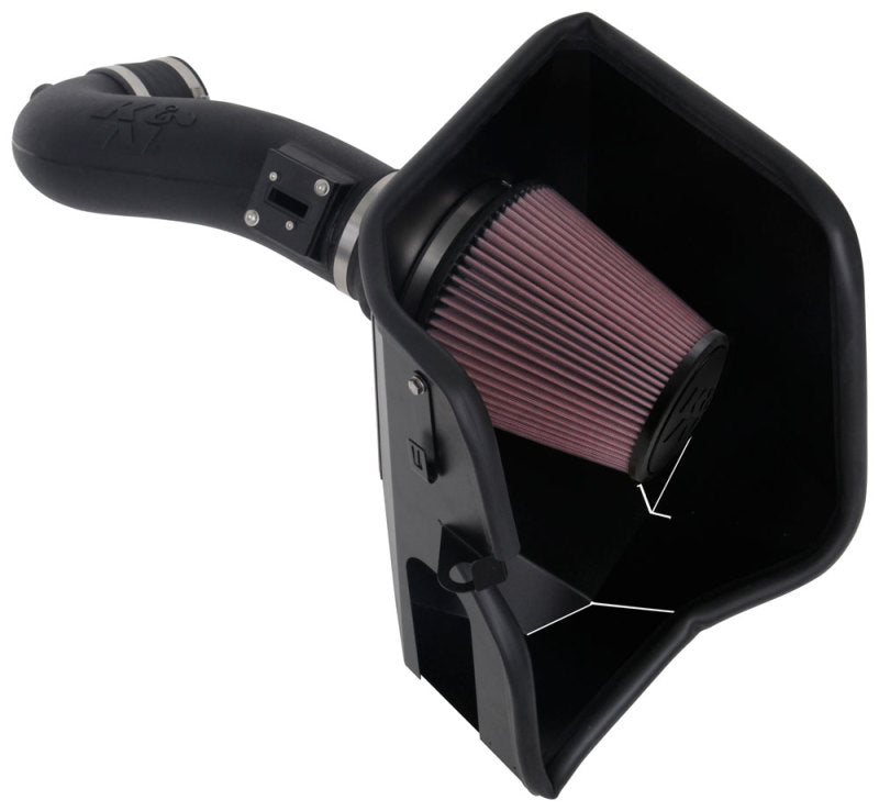 K&N Engineering 63-3110 K&N 2019+ Chevrolet 1500 5.3L / 6.2L V8 F/I AirCharger Performance Intake System