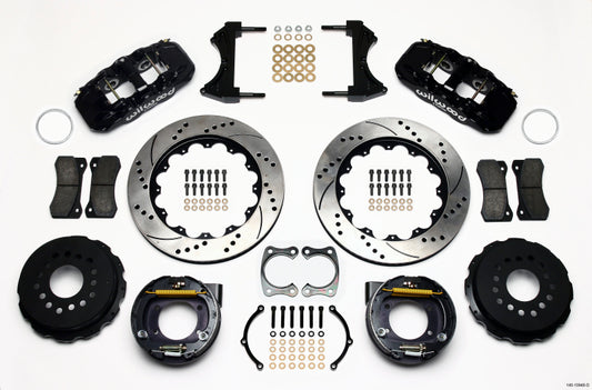 Wilwood 140-10948-D AERO4 Rear P-Brake Kit 14.00in Drilled Big Ford New Style 2.50in Offset