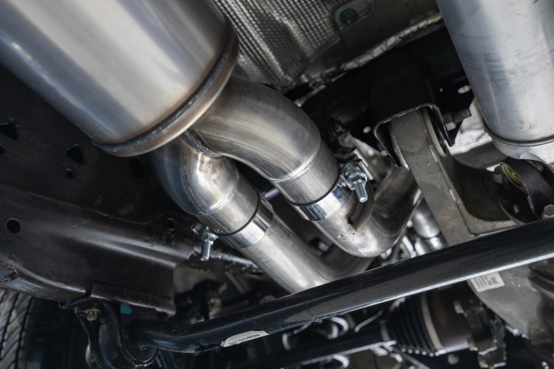 MBRP S50593CF 21-24 Chevrolet Suburban XL 5.3L 3in T304 SS 2.5in Dual Split Carbon Fiber Cat-back