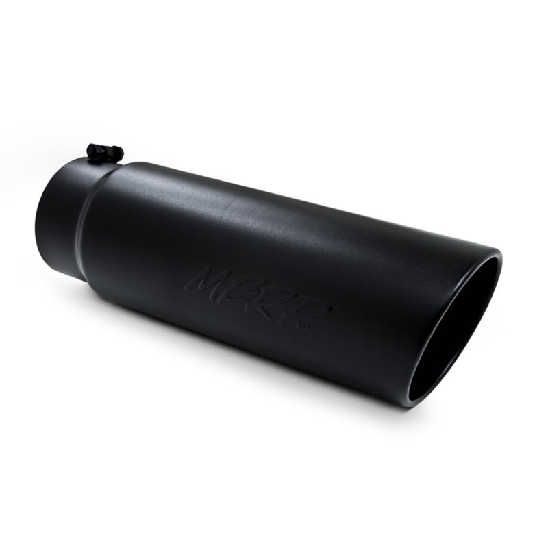 MBRP T5125BLK Universal Tip 6in OD Angled Rolled End 5in Inlet 18in Lgth Black Finish Exhaust