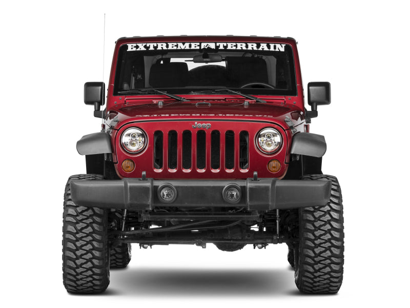 Raxiom J108043 97-18 Jeep Wrangler TJ/JK Axial Series LED Daymaker Headlights- Chrome Housing (Clear Lens)