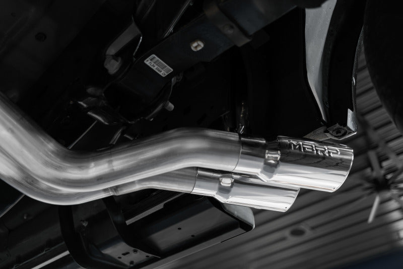 MBRP S5262BLK 15-20 Ford F150 Pre-Axle 4in OD Tips Dual Outlet 3in Black Coated Cat Back Exhaust