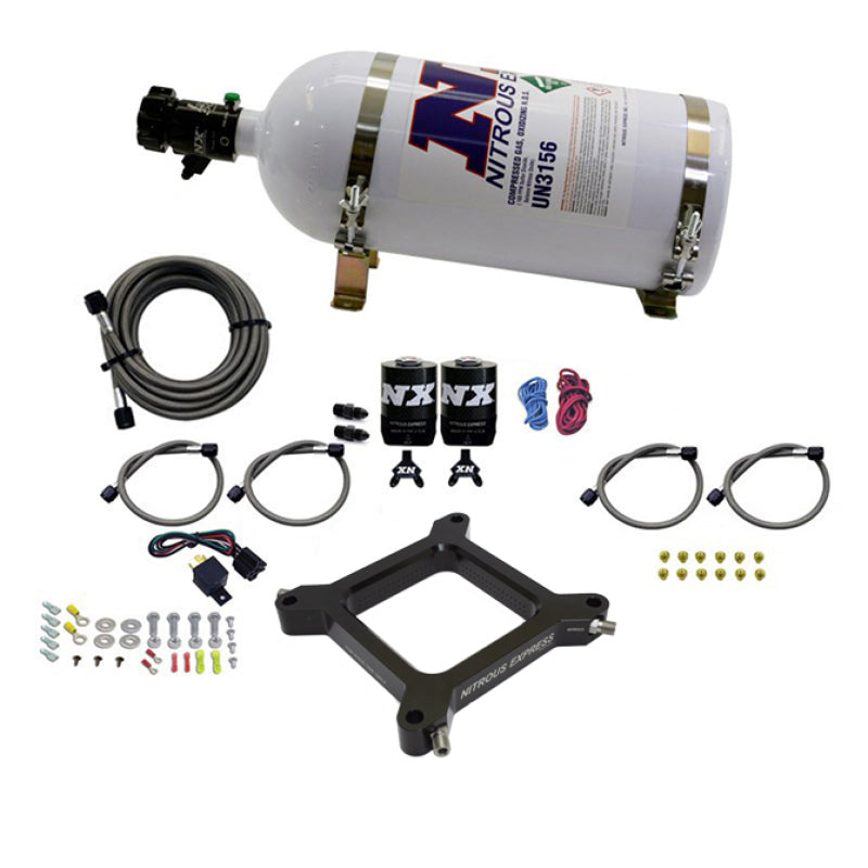 Nitrous Express 67040-10 4150 Assassin Plate Stage 6 Nitrous Kit (50-300HP) w/10lb Bottle
