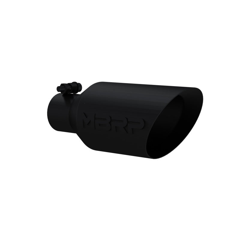 MBRP T5161BLK Universal Dual Wall Angle Rolled End Tip 4-1/2in OD / 2-1/2in Inlet / 11in Length - Black
