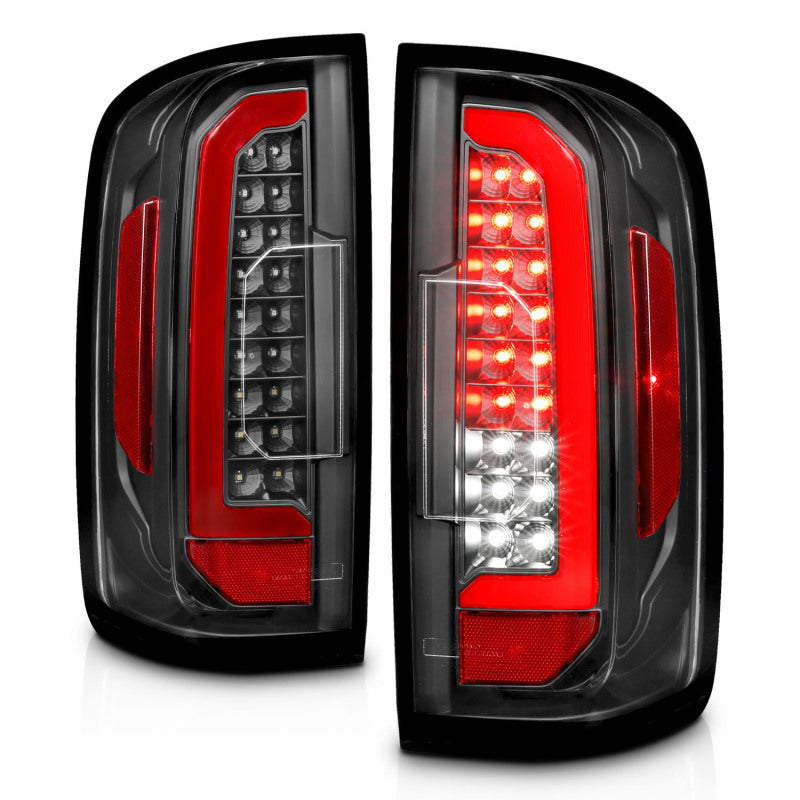 ANZO 311432 15-21 Chevrolet Colorado Full LED Tail Lights w/ Red Lightbar Black Housing Clear Lens
