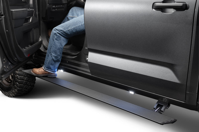 Go Rhino 20444580PC RealTruck 22-24 Toyota Tundra DC 4dr VoltStep Electric Running Board Kit (No Drill) - Tex. Blk