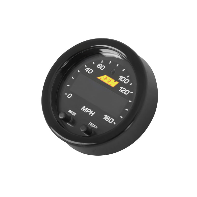 AEM 30-0313 X-Series 0-160 MPH Black Bezel w/ Black Face GPS Speedometer Gauge