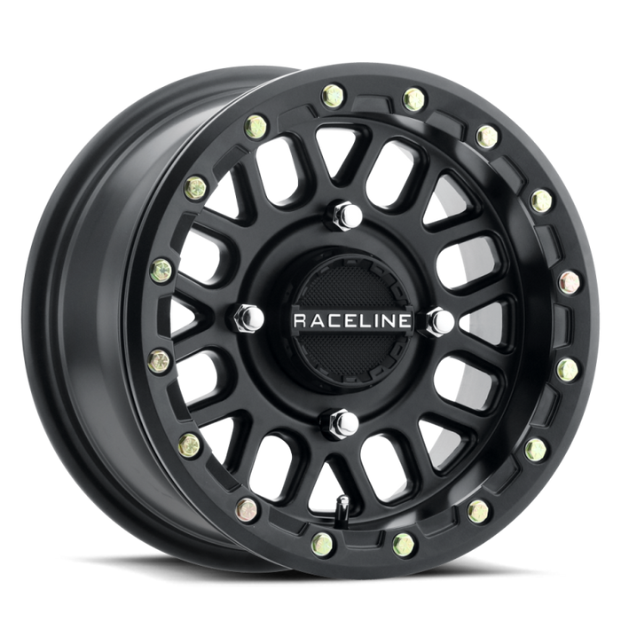Raceline A93B-56056+40 A92B Podium 15x6in / 4x156 BP / 40mm Offset / 132.5mm Bore - Satin Black Beadlock Wheel
