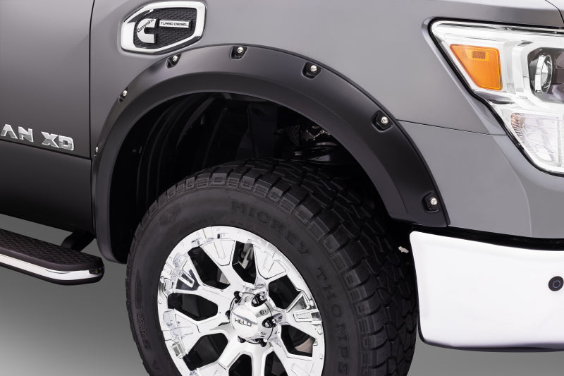 Bushwacker 70017-02 16-18 Nissan Titan XD Pocket Style Flares 2pc 78.0in Bed - Black