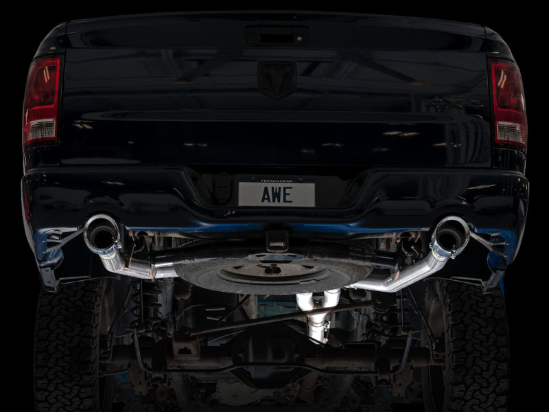 AWE Tuning 3015-32002 09-18 RAM 1500 5.7L (w/Cutouts) 0FG Dual Rear Exit Cat-Back Exhaust - Chrome Silver Tips