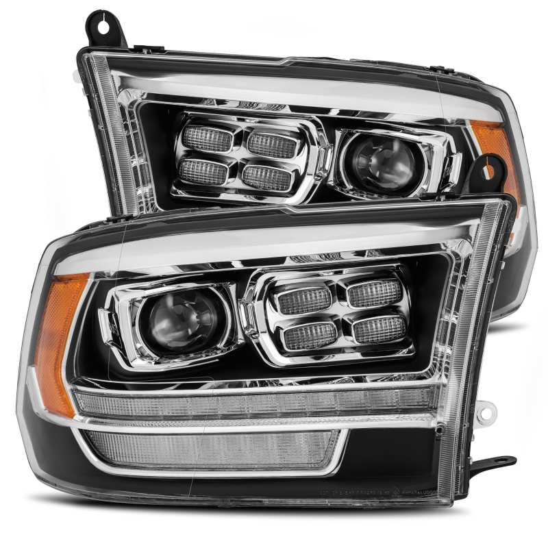 AlphaRex 880526 09-18 Dodge RAM 2500 LUXX LED Proj Headlights Plank Style Black w/Activ Light/DRL