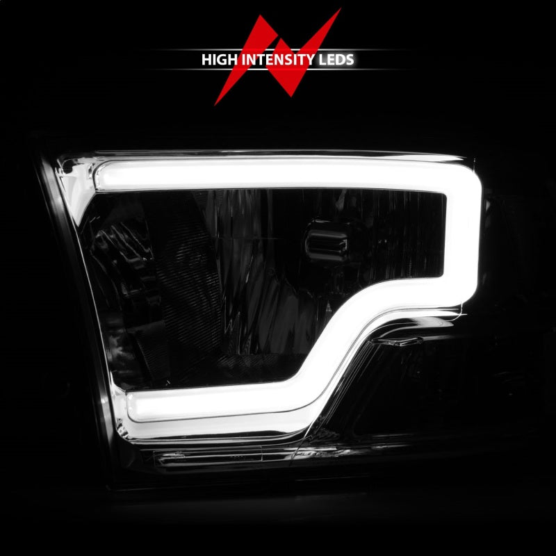 ANZO 111516 2009-2018 Dodge RAM 1500/ 2500/ 3500 Crystal Headlights w/ Light Bar Chrome Housing