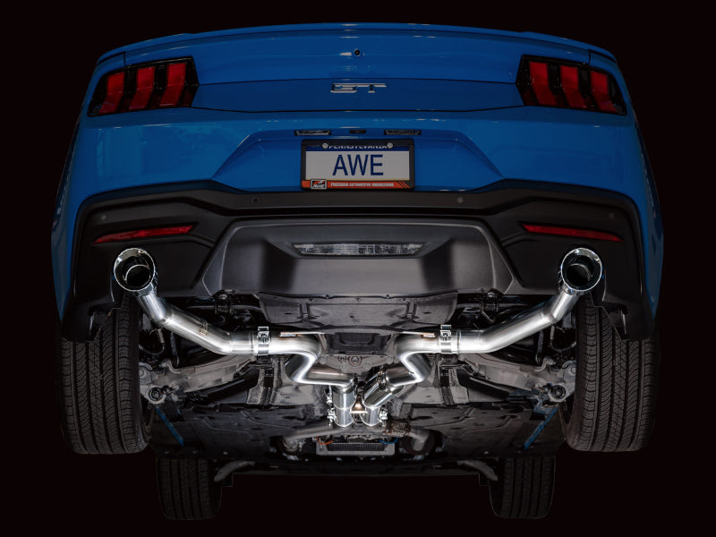 AWE Tuning 3020-32650 AWE 2024 Ford Mustang GT Fastback S650 RWD Track Edition Catback Exhaust w/ Dual Chrome Silver Tips