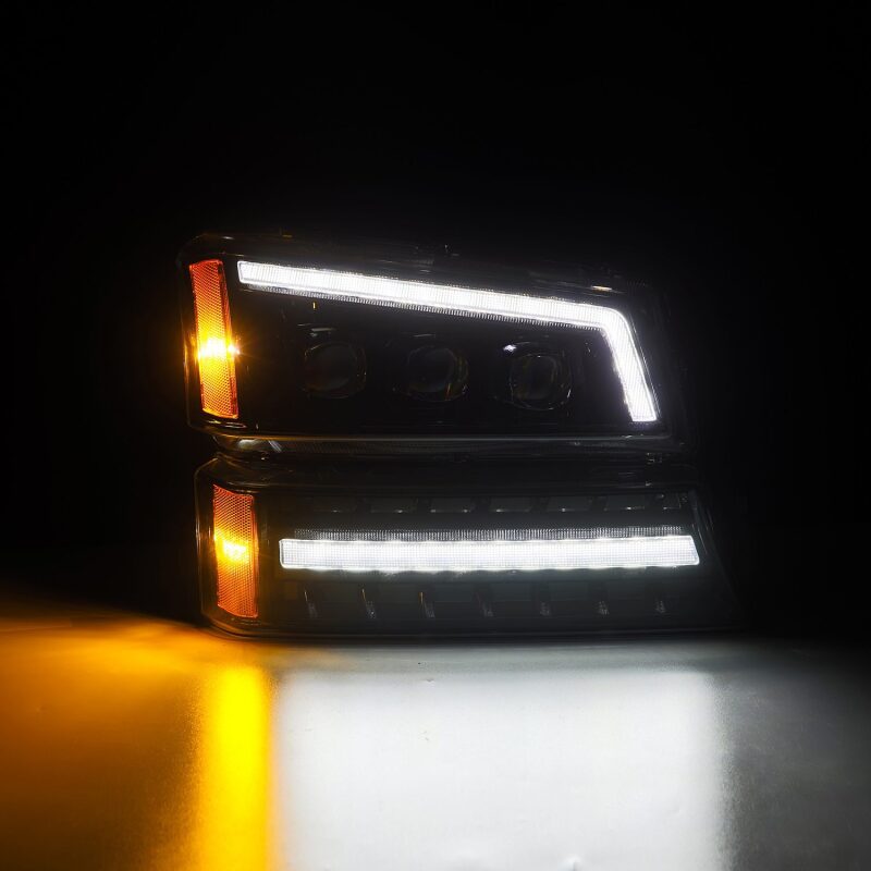 AlphaRex 880254 03-06 Chevy Silverado 1500/2500HD/3500HD/Avalanche Alpha-Black NOVA LED Proj Headlights