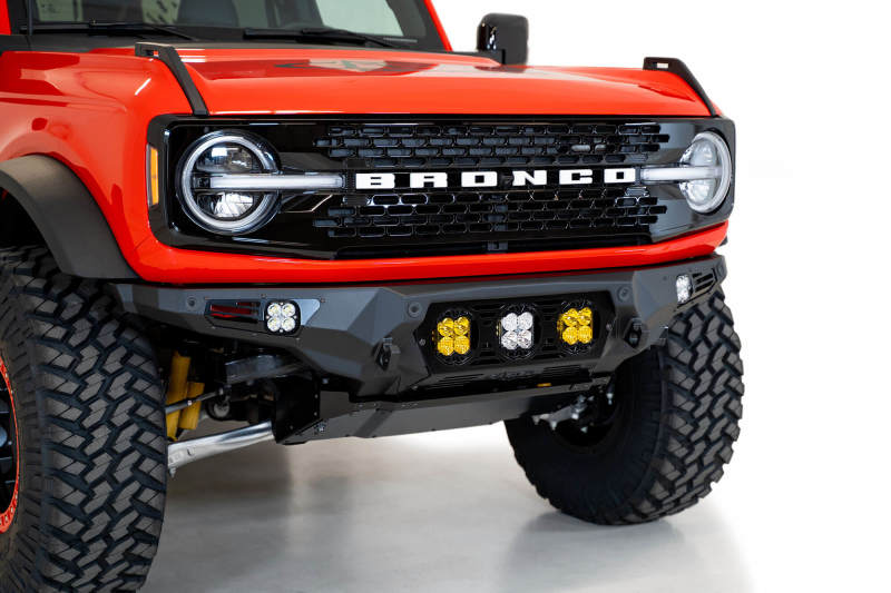 Addictive Desert Designs F230194120103 21-22 Ford Bronco Bomber Front Bumper (w/ 3 Baja Designs LP4 Mounts)