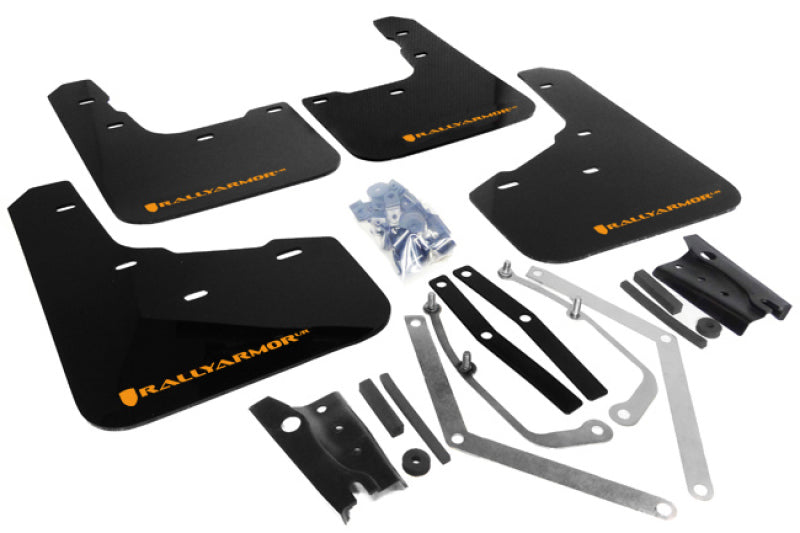 Rally Armor MF29-UR-BLK/OR 13-19 Ford Fiesta ST Black UR Mud Flap w/Orange Logo