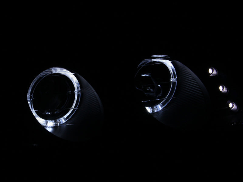 ANZO 121365 1997-1999 Mitsubishi Eclipse Projector Headlights w/ Halo Black G2