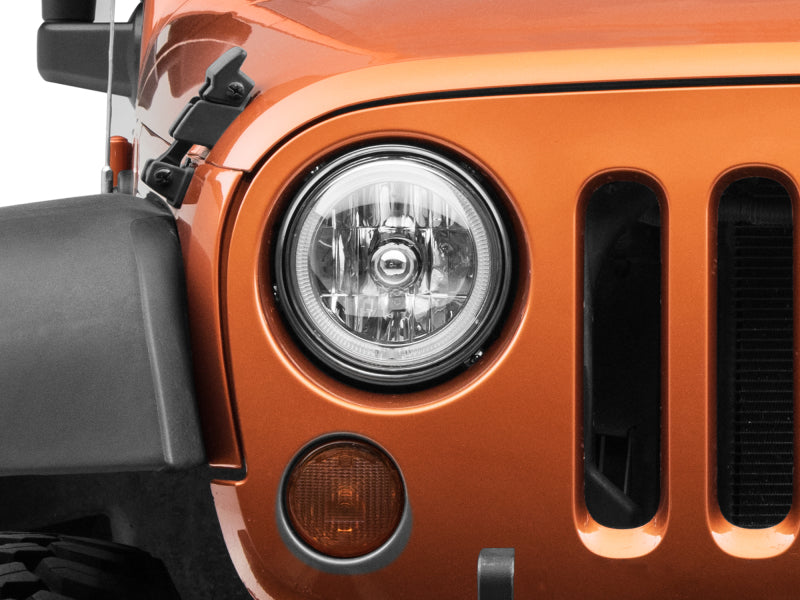Raxiom J121871 07-18 Jeep Wrangler JK LED Halo Headlights- Chrome Housing (Clear Lens)