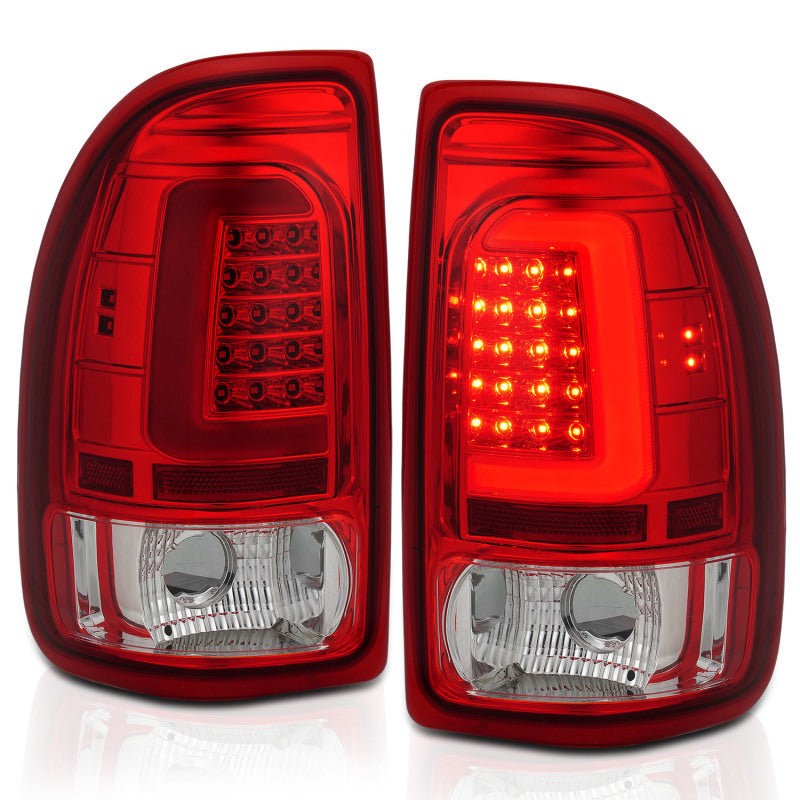 ANZO 311349 1997-2004 Dodge Dakota LED Taillights Chrome Housing Red Lens Pair