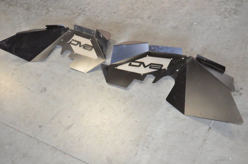 DV8 Offroad INFEND-01FB 07-18 Jeep Wrangler JK Front Aluminum Inner Fender - Black