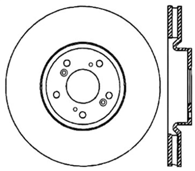 Stoptech 127.40062L StopTech 04-08 Acura TL (Brembo Caliber) SportStop Slotted &amp; Drilled Left Front Rotor