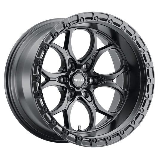 Weld W10809084575 Off-Road W108 20X9 Ledge 6X139.7 ET20 BS5.75 Satin Black / Black Ring 106.1