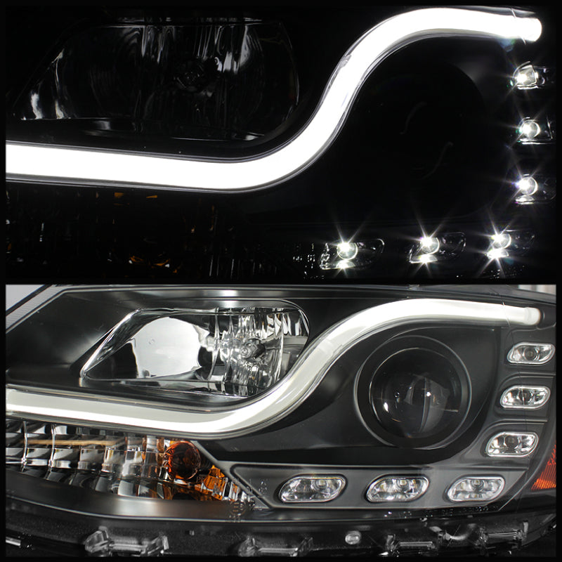 SPYDER 5073648 Spyder Volkswagen Jetta 11-14 Projector Headlights Halogen Light Tube DRL Blk PRO-YD-VJ11-LTDRL-BK