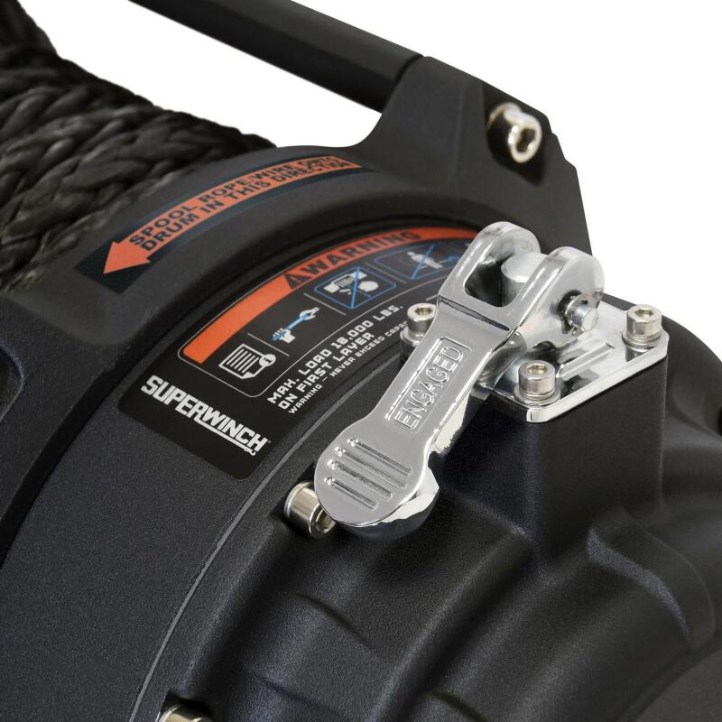 Superwinch 1518001 18000 LBS 12V DC 33/64in x 79 ft Synthetic Rope Tiger Shark 18000SR Winch