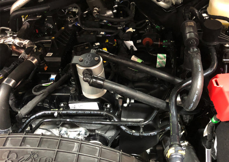 J&L 3037D-C 2019-2024 Ford Ranger 2.3L Driver Side Oil Separator 3.0 - Clear Anodized