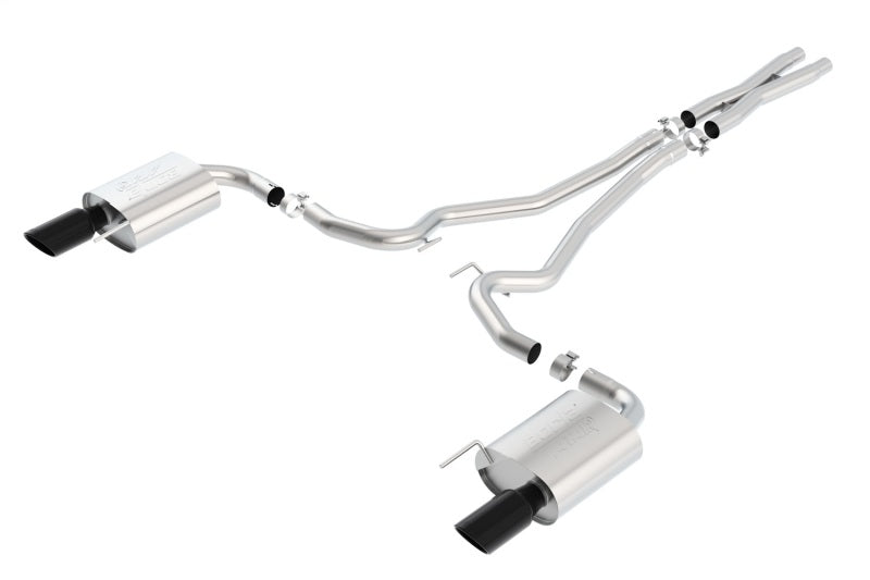 Borla 140591BC Atak S Cat-Back 15-17 Ford Mustang GT 5.0L V8 MT/AT 2.5in pipe 4in tip (Black Chrome)