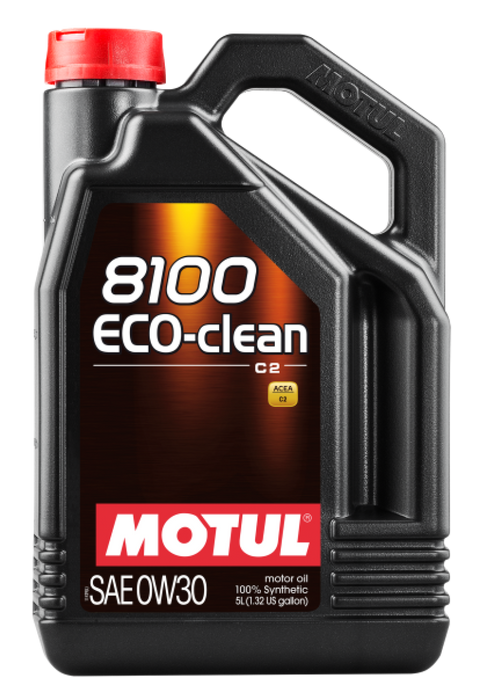 Motul 102889 5L Synthetic Engine Oil 8100 0W30 4x5L ECO-CLEAN ACEA C2 API SM ST.JLR 03.5007