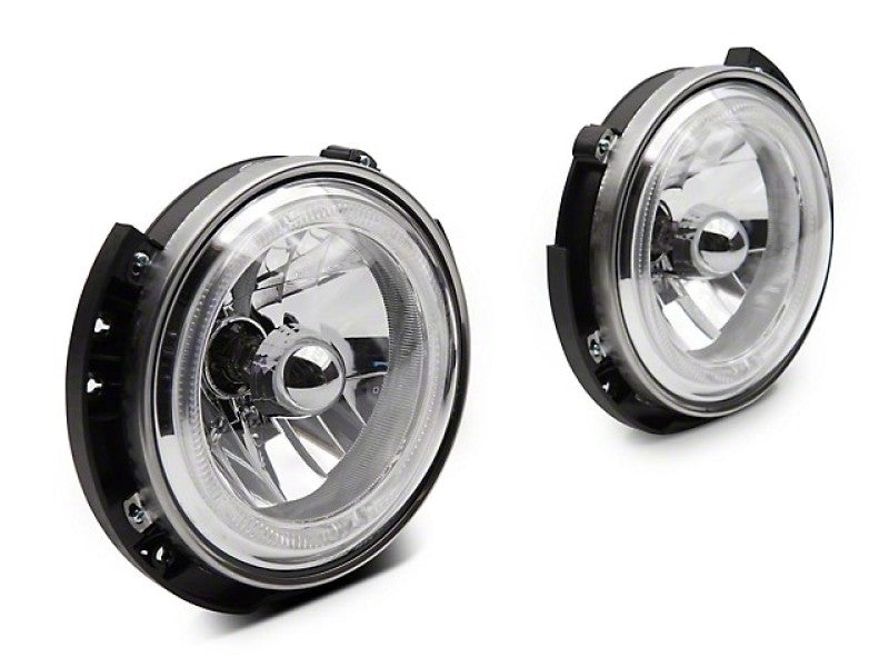 Raxiom J121871 07-18 Jeep Wrangler JK LED Halo Headlights- Chrome Housing (Clear Lens)