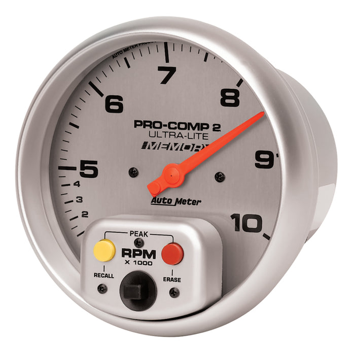 AutoMeter 4499 Autometer Ultra-Lite 5 inch 10K RPM In Dash Dual Range w/ Memory Tachometer