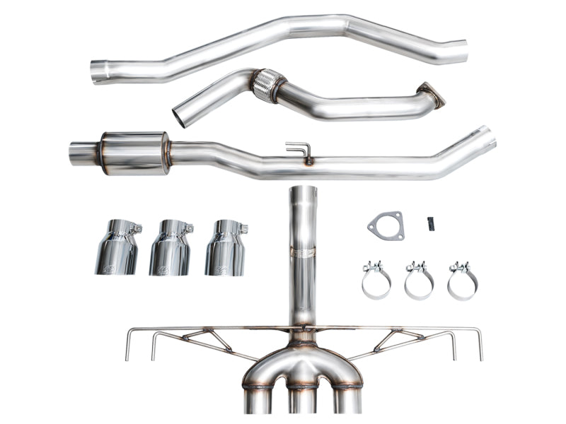 AWE Tuning 3020-52287 2023 Honda Civic Type R FL5 Track Edition Exhaust w/ Triple Chrome Silver Tips