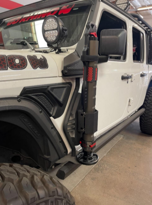 Go Rhino 701005T 18-24 Jeep Wrangler JL/JLU/JT Front Fender Jack Mount for Xventure Gear EG Jack - Tex. Blk