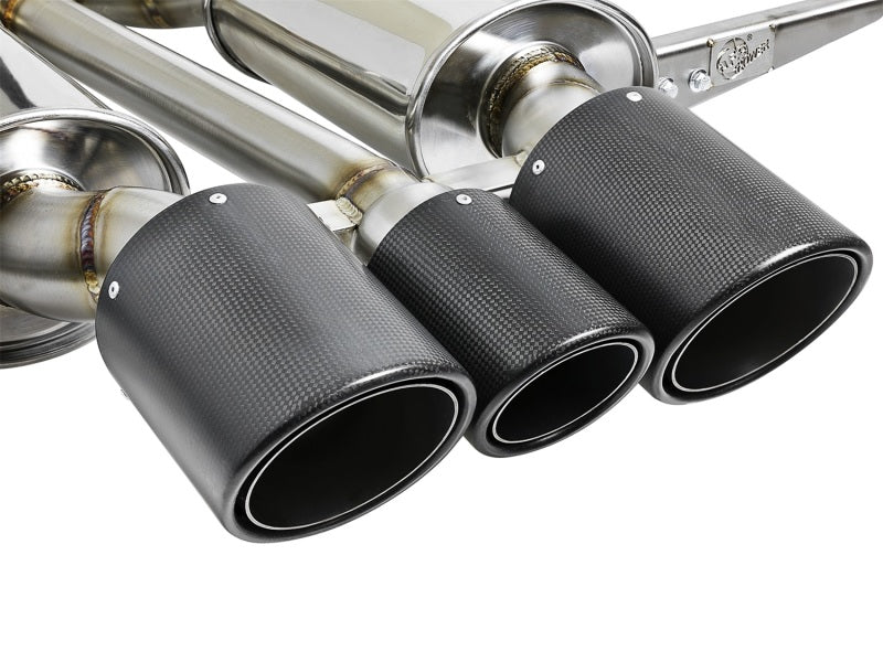 aFe 49-36616-C POWER Takeda 2-1/2in to 2-1/4in 304SS Catback Dual-Exit Exhaust 17+ Honda Civic Type R w/CF Tips