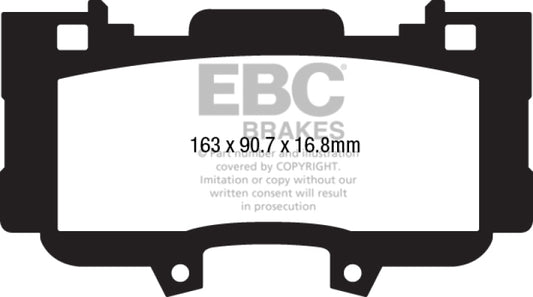 EBC DP43042R 15+ Ford Mustang 2.3 Turbo Performance Pkg Yellowstuff Front Brake Pads