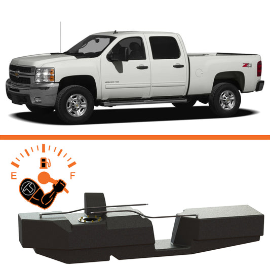 Titan Fuel Tanks 7010201 01-10 GM 2500/3500 Duramax Crew Cab Short Bed 52 Gallon XXL Mid-Ship Fuel Tank