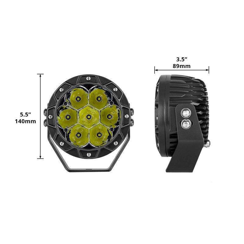 XKGLOW XK067005 XK Glow Spot Beam Cube Offroad Round Work Light Kit 1pc 5in