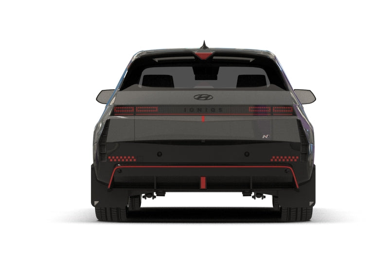 Rally Armor MF117-BAT-BLK-SIL 2025 Hyundai Ioniq 5 N Black UR Mud Flap Silver Battery Logo