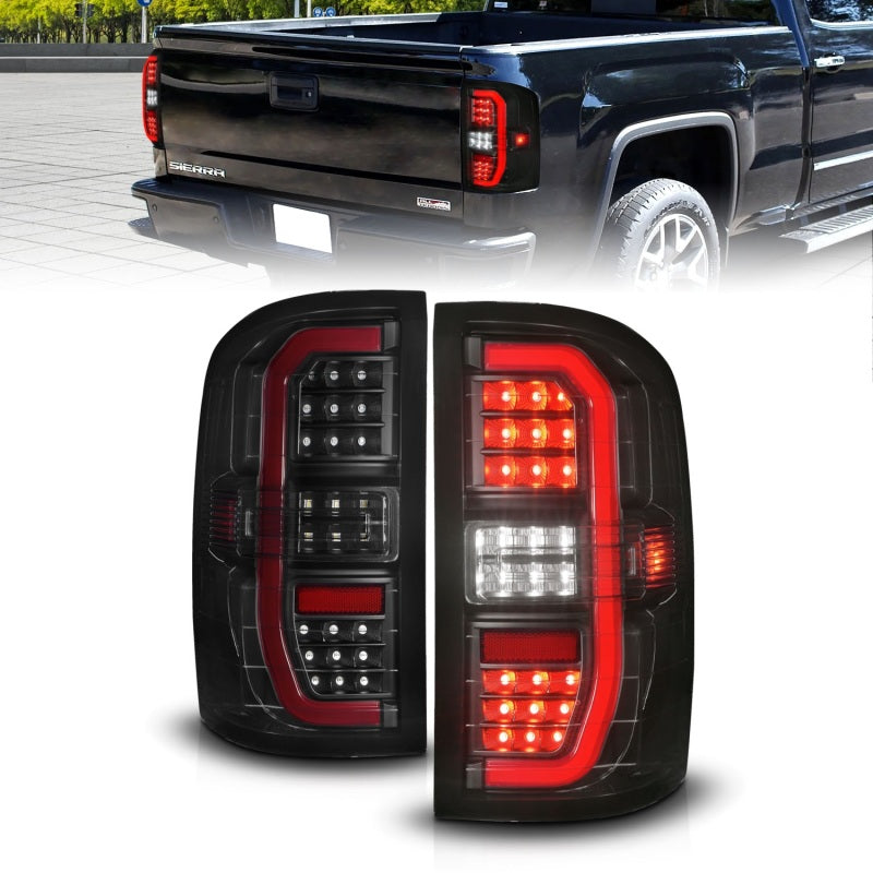 ANZO 311465 14-18 GMC Sierra 1500 Full LED Taillights Black Housing Smoke Lens (w/C Light Bars)