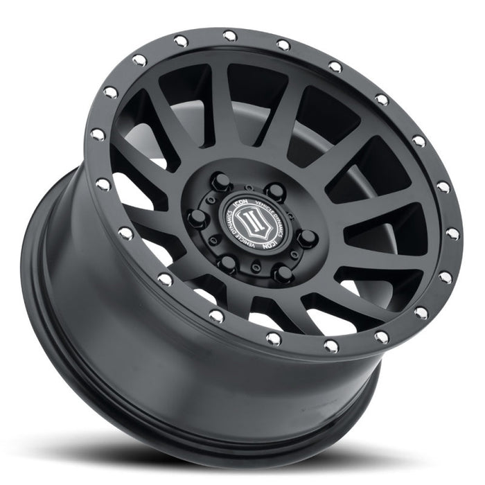 ICON 2017857345SB Compression 17x8.5 5x5 -6mm Offset 4.5in BS 71.5mm Bore Satin Black Wheel