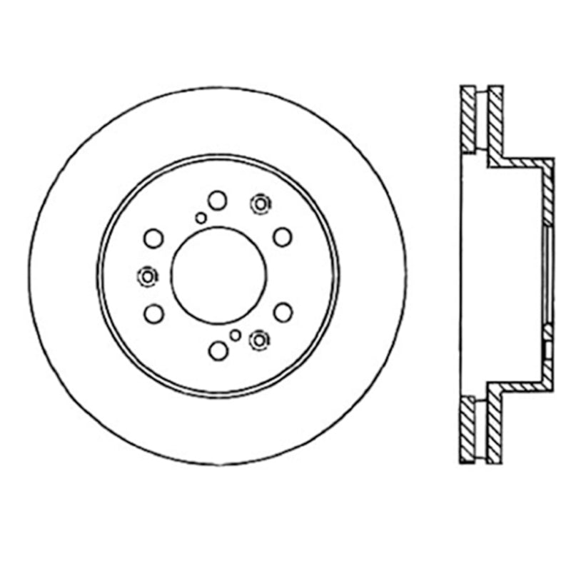 Stoptech 127.66057L StopTech 05-10 GMC Sierra 1500 (w Rear Drum) / 07-09 GMC Yukon Front Left Slotted & Drilled Rotor