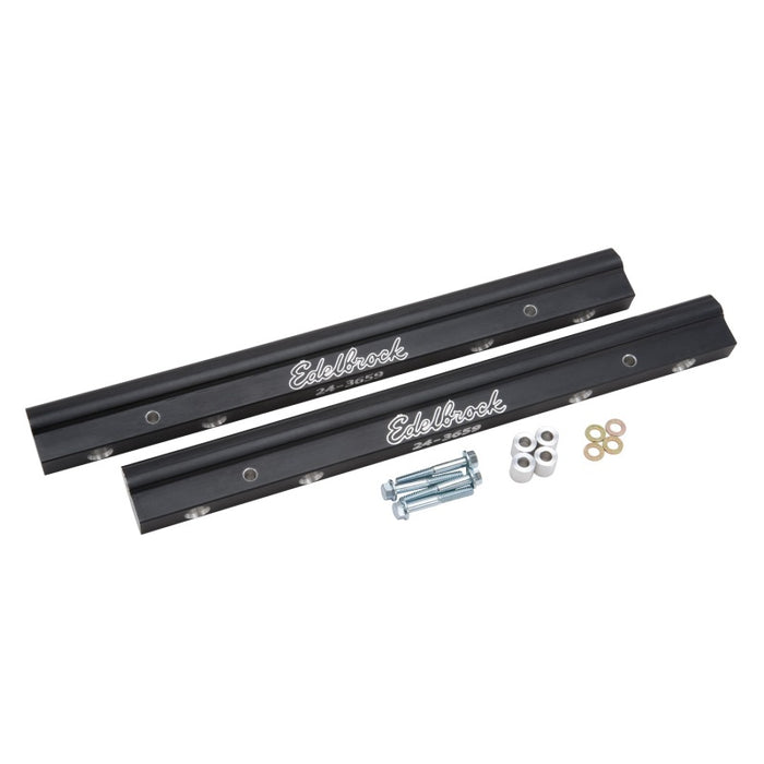 Edelbrock 3659 Fuel Rail Kit for Use w/ 70855 BBC Tunnel RAM Manifold (4) -8 An Female Ends
