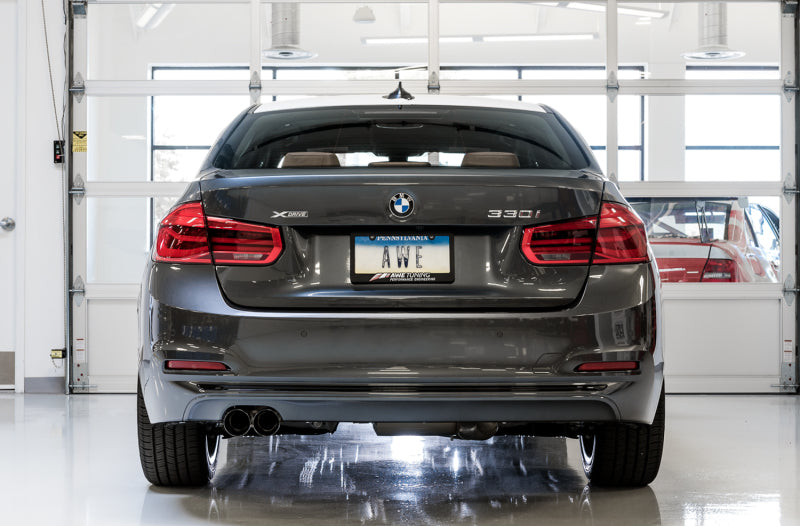 AWE Tuning 3010-22022 BMW F3X 28i / 30i Touring Edition Axle-Back Exhaust Single Side - 80mm Silver Tips
