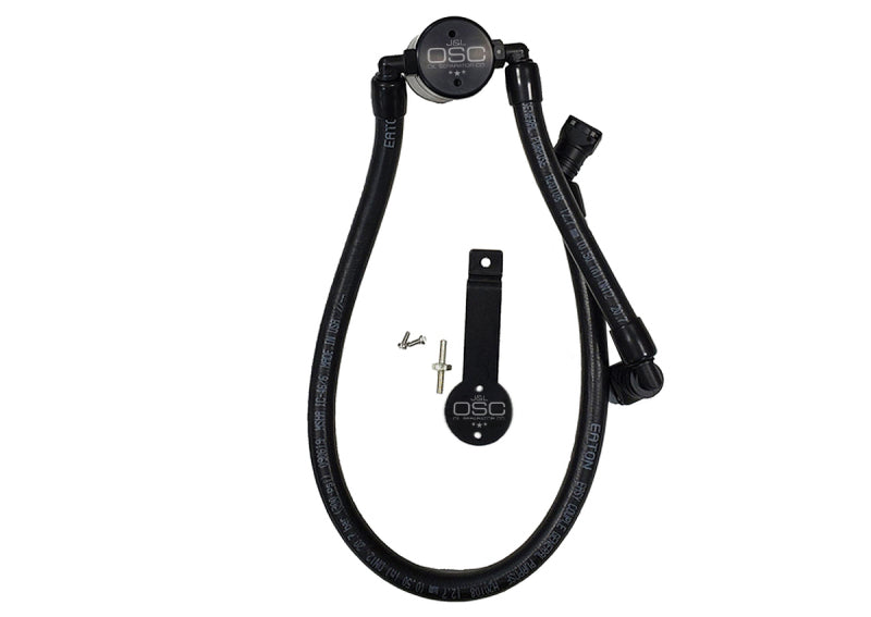 J&L 3041P-B Oil Separator 3.0 Passenger Side 2011-14 Mustang GT/12-13 Boss 302 Remote Mount - Black Anodized