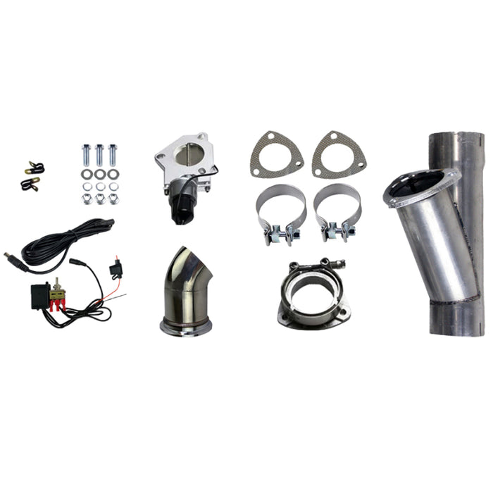 Granatelli Motor Sports 303525 Granatelli 2.5in Aluminized Mild Steel Electronic Exhaust Cutout System w/Slip Fit & Band Clamps