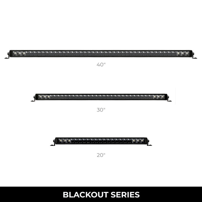 Go Rhino 751052001CSS Xplor Blackout Series Sgl Row LED Light Bar (Surface/Threaded Stud Mount) 20.5in. - Blk